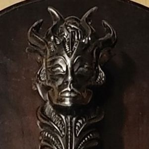 Medusa Double edge sword dagger knife with mount